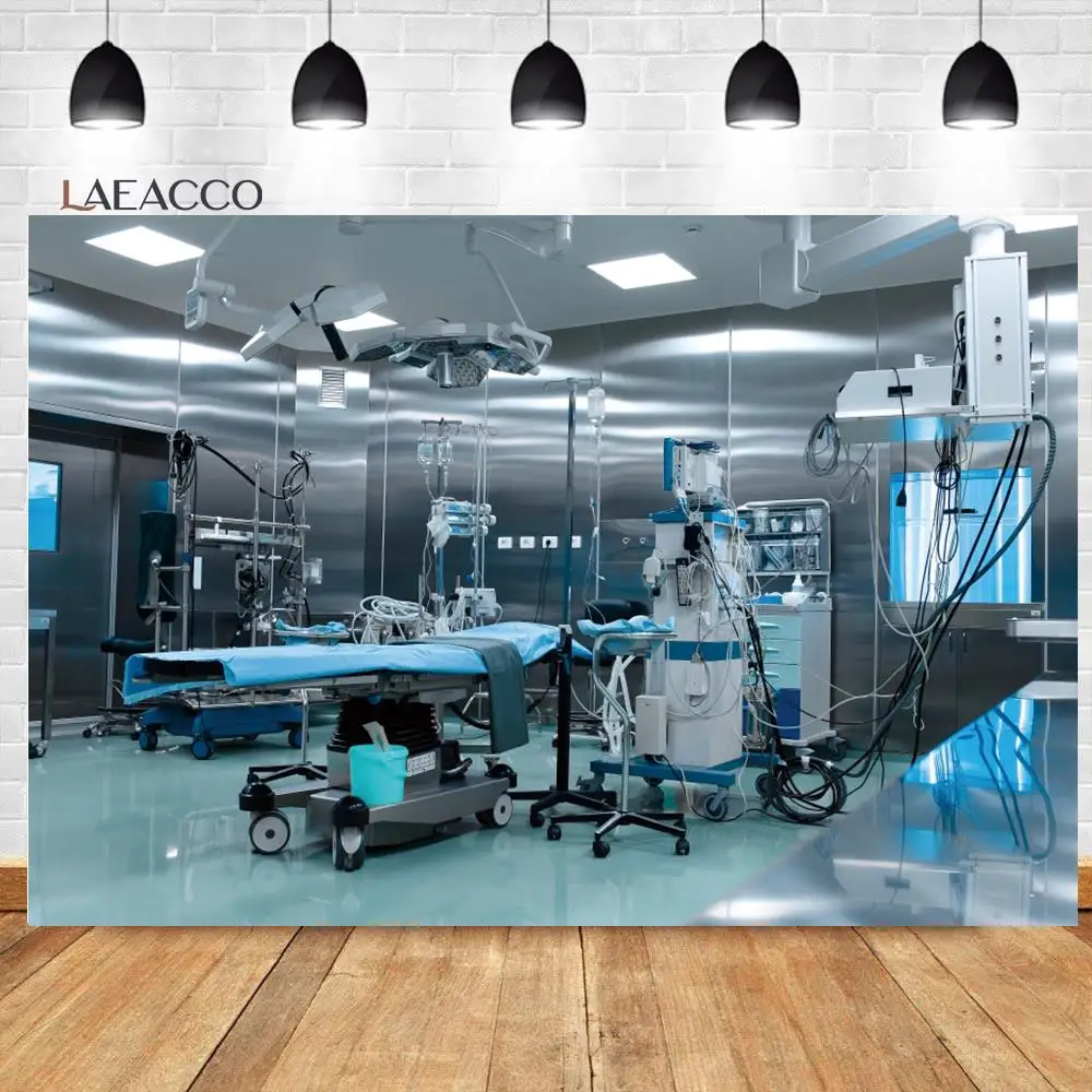 Laeacco Hospital Operating Room Backdrop Medical Equipment Scene Room Decor Doctor Portrait Photography Background Photo Studio