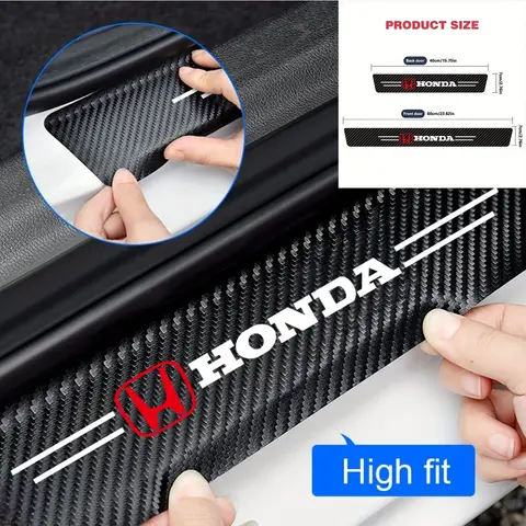 자동차 탄소 섬유 문턱 스티커, 페달 보호 스티커, 혼다 시빅 핏 재즈 어코드, 파일럿 여권 Stepwgn CRV HRV, 4 개