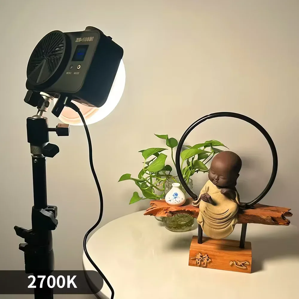 Professional 100W Video LED COB Continuous Light 2700-7500K CRI 95+ Photographic LED Light for Video Shooting Recording ZC-100bi