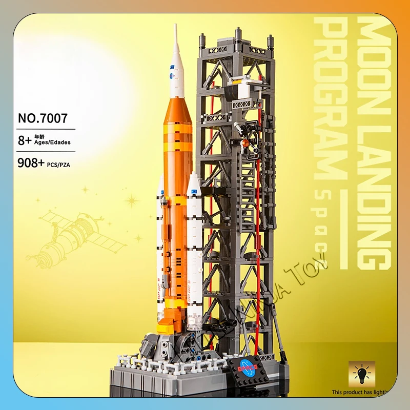 

7007 Moon Landing Program Space Launch System Small particle building block assembly toy