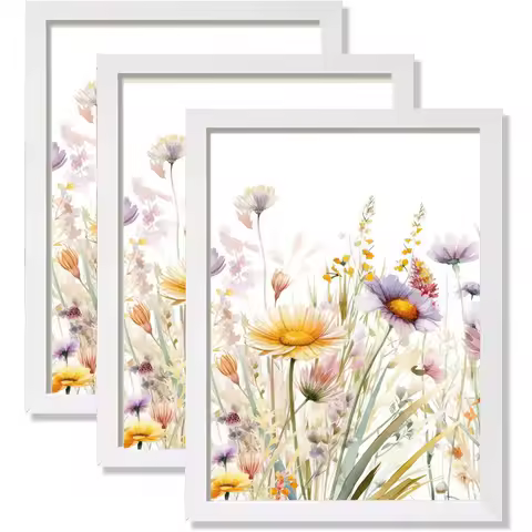 3pcs Classic Black Wood Color Wooden Photo Frame A3 A4 Picture Frame Poster Canvas Frame for Wall Mounting Desktop Display