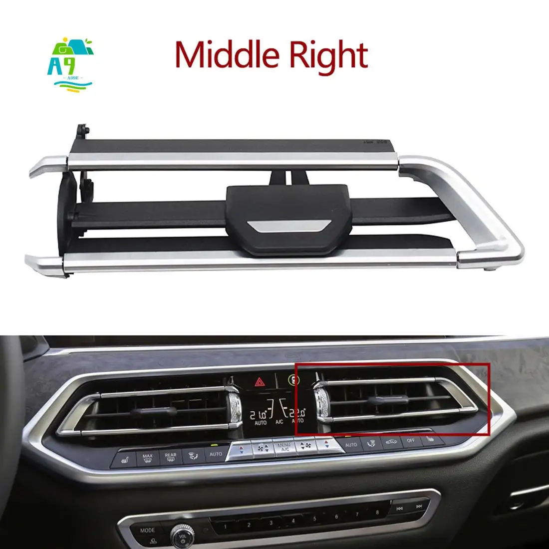 

A09E-Front Air Vent Outlet Grille Clip For-BMW X5 X6 X7 G05 G06 G07 Car Central AC Slide Repair Kit 6411 9468 531