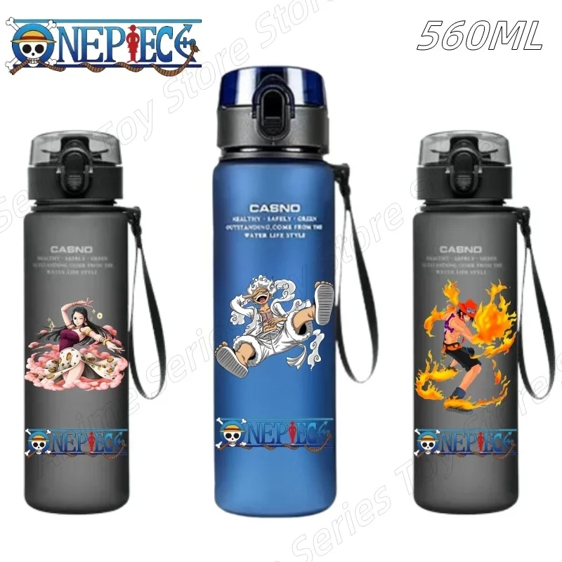 560ML One Piece Water Bottle Luffy Devil Nut Hancock Large Capacity Drinking Cup Portable Outdoor Sport Water Cup Holiday Gift