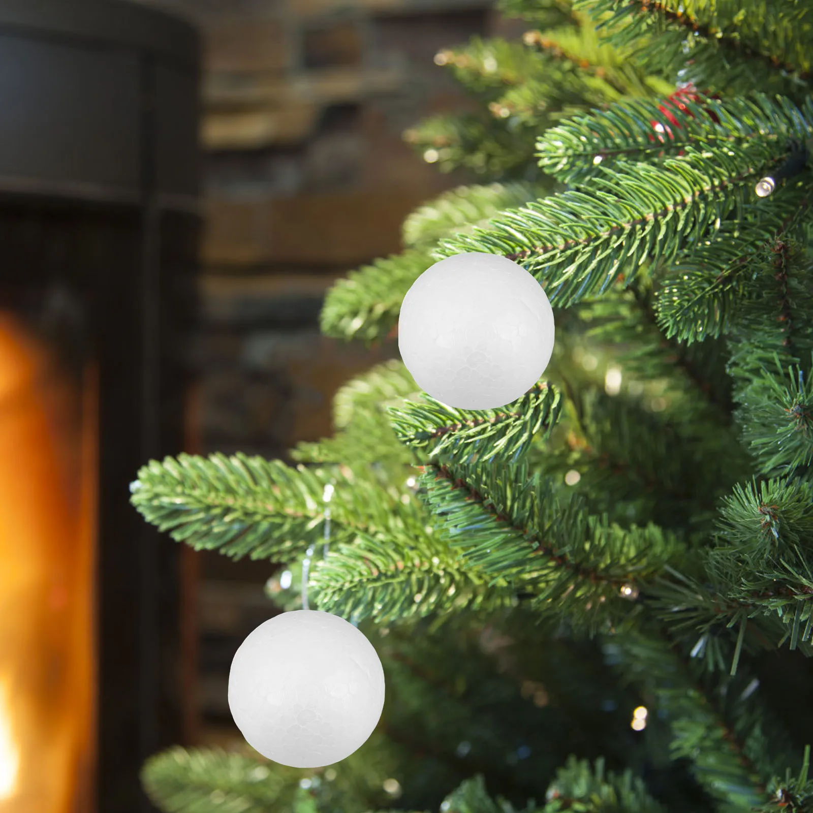

10Pcs Christmas Craft Balls White Solid Polystyrene Spheres 4cm Diameter DIY Xmas Tree Art Ornaments Polystyrene Balls