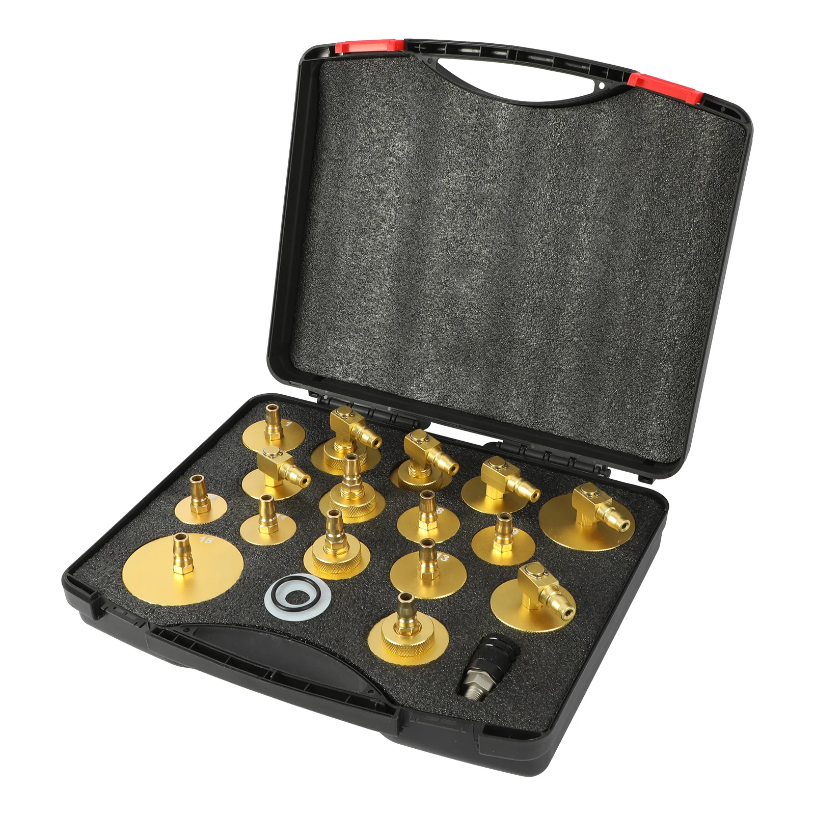 AUTOOL Brake Fluid Adapter 17PCS Brake Oil Fittings Kit Gold Color Aluminum  Alloy Prevent Oil Leakage Pump Connector