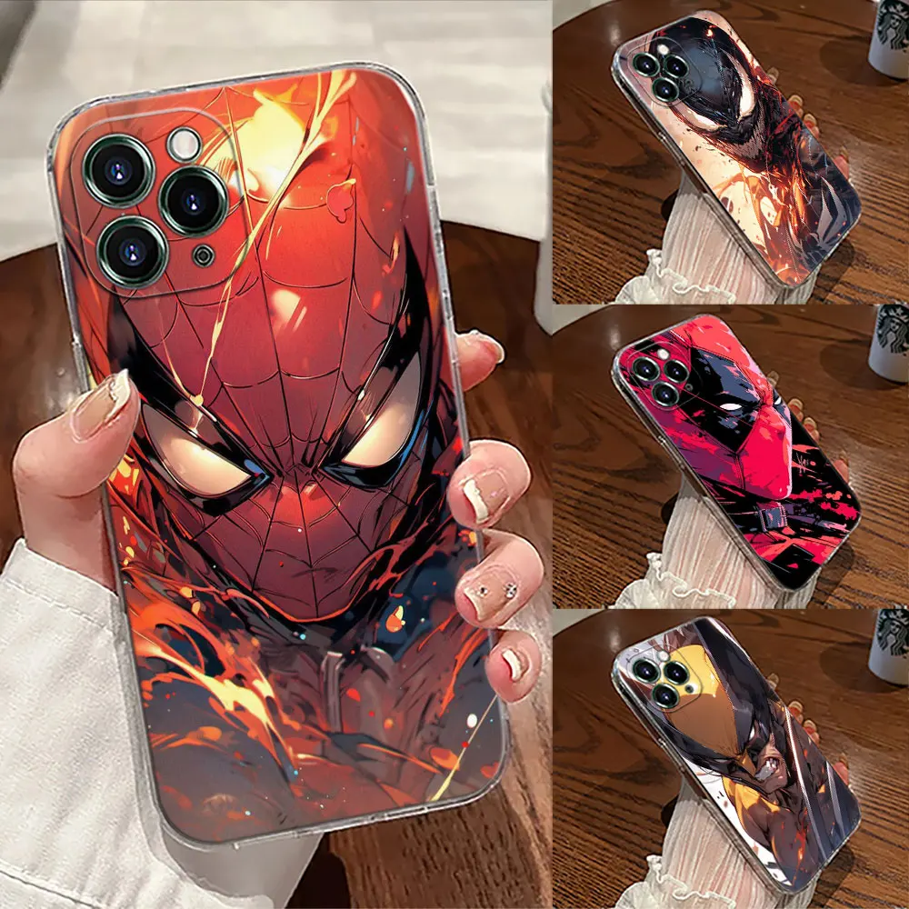 Marvel Cool Venom Transparent Phone Case For iPhone 17 Pro Max 17E 11 12 13 14 15 16 Pro Max Plus 17 Air 16E 7 XS Avenger Cover