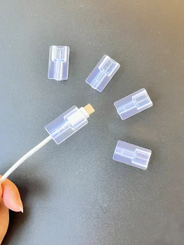 5 stks Zachte Siliconen Oplader Kabelhaspel Snelle Oplaadkabel Protector Sleeve voor Apple IPhone Data Cord Clear Case Clip