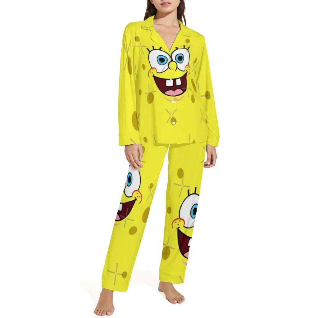 Spongebob Apron Printed Pajamas Men or Women | Cute Pajama Sets | Elegant Lounge Wear for Women | Soft Clothing