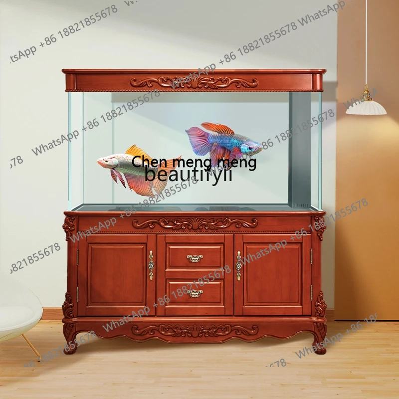 

White Fish Tank No Water Change Needed Free Installation Intelligent New Chinese Style Silent Large Living Room Pure Solid