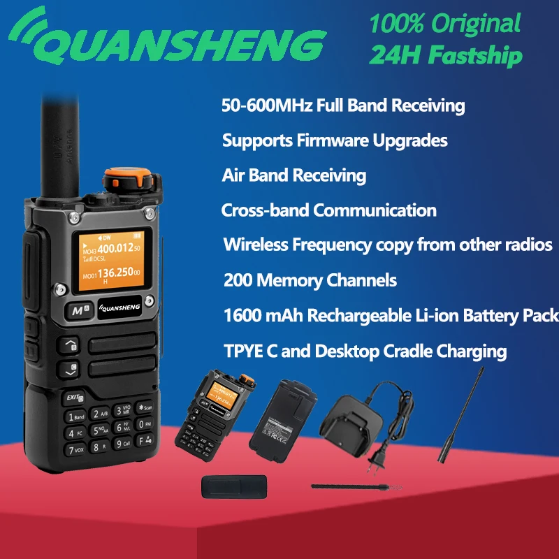 Quansheng Receiver UV K5 (8) Walkie Talkie Portable Am Fm Two Way Radio Commutator Station Amateur Ham Wireless Set Long Range