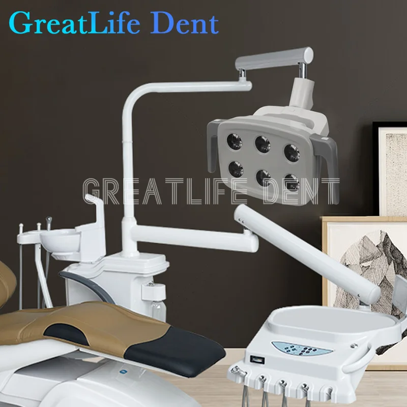 GreatLife lampu operasi mulut gigi 6LED, lampu Sensor Induksi untuk reflektor gigi dokter gigi tanpa bayangan