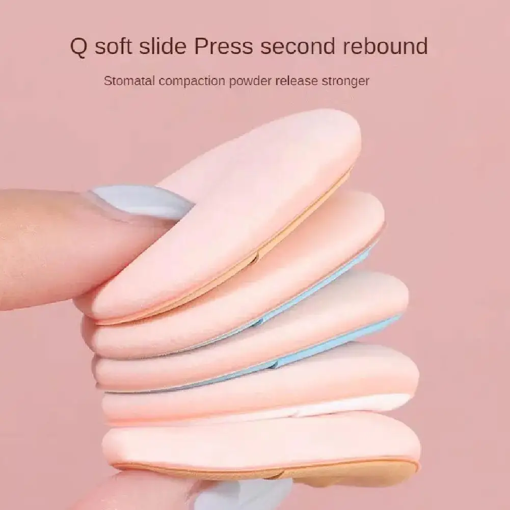 1 stücke Nicht Latex Schwamm Fingertip Puderquaste Mini Lose Pulver Air Kissen Puff Farbe Zufällig Highlighter Concealer Puff Frauen