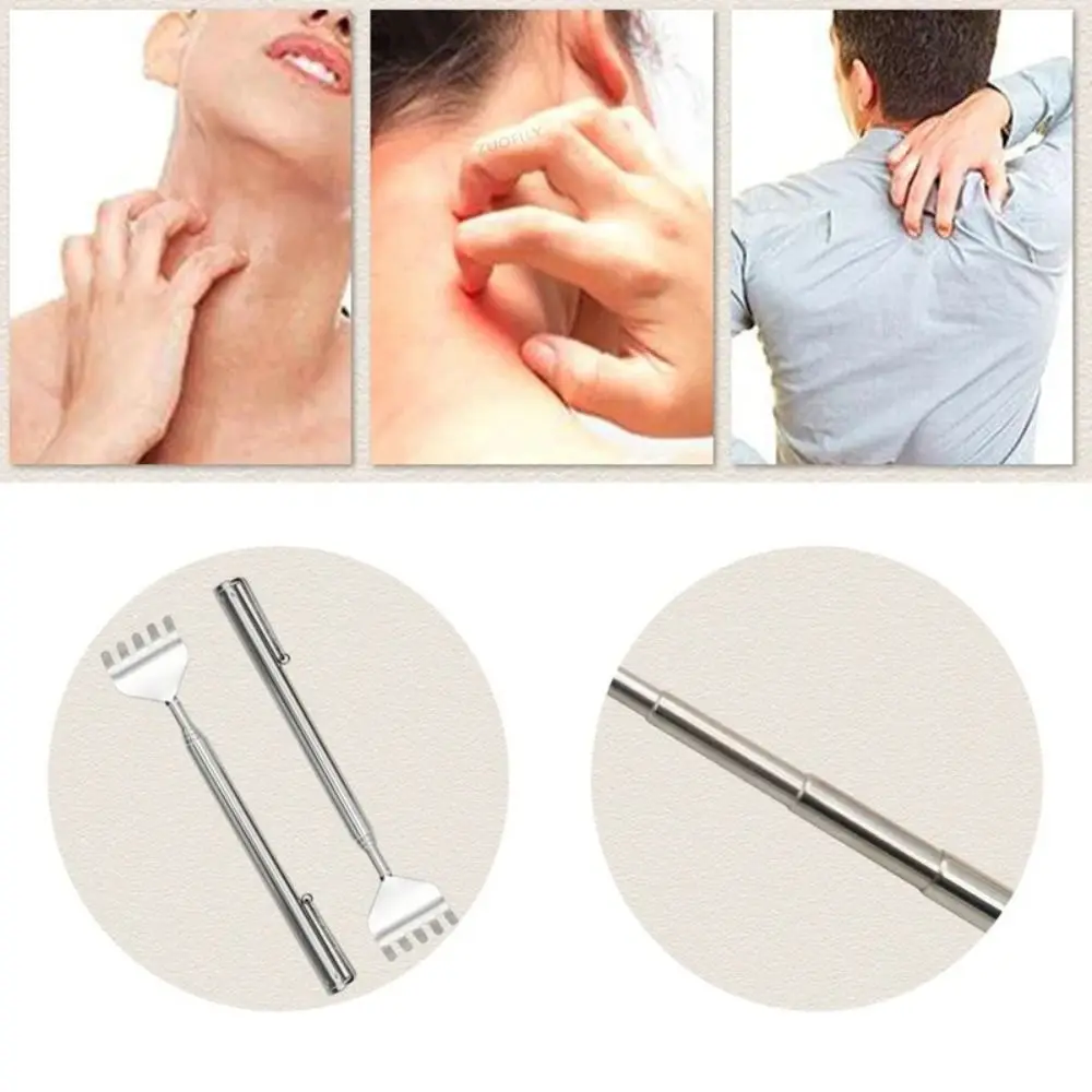 

Relax Back Massager Retractable Back Scratcher Stainless Steel Pen Clip Itch Scratcher Handy Pocket Itch Massage Tool Old Person