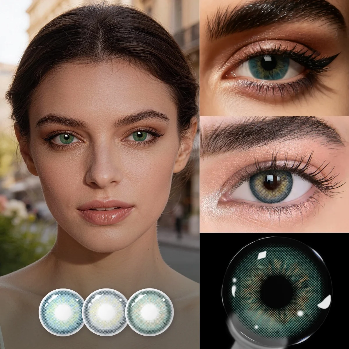 VISUASHOW Natürliche farbige Kontaktlinsen für Kurzsichtigkeit, halbjährlich austauschbar, bequeme weiche Linsen für das tägliche Augen-Make-up, Schönheitszubehör