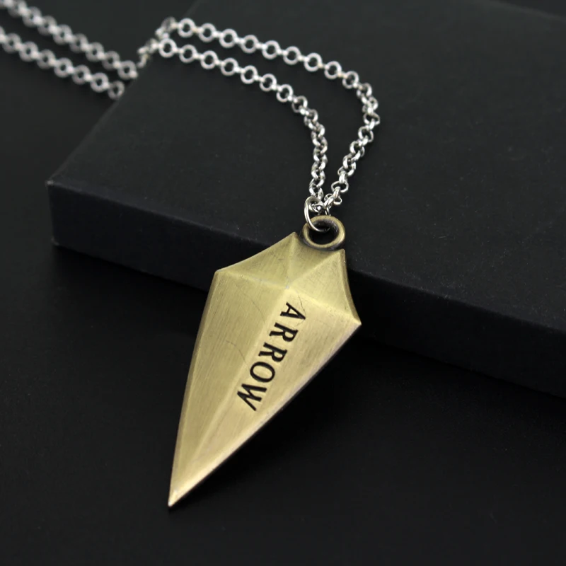 Fashion Arrow Logo Oliver Queen Hero TV Pendant Necklace Suspension Arrow Choker Necklace Collier Jewelry Gift