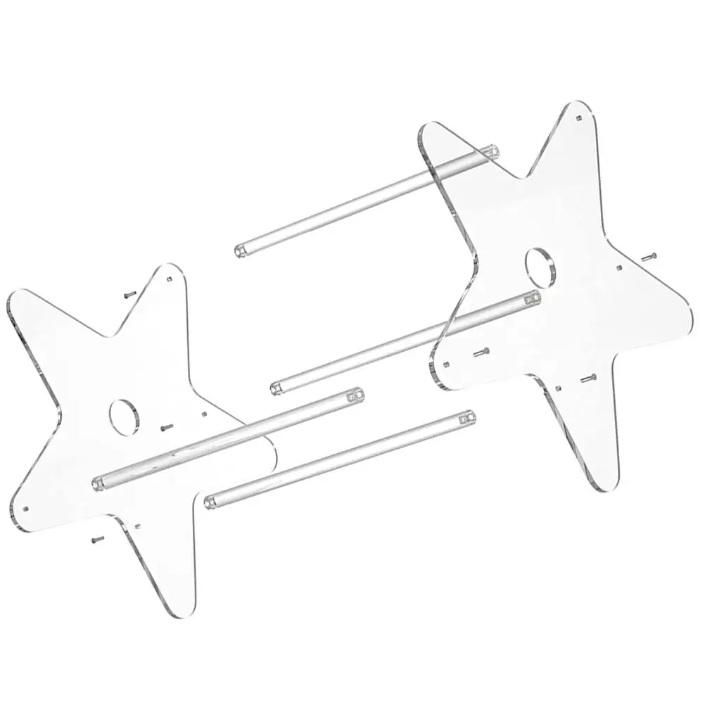 

Transparent Acrylic Bookshelf Vinyl Record Display Rack Creative Pentagram Desktop ganizer Storage Holder Magazine Rack CD