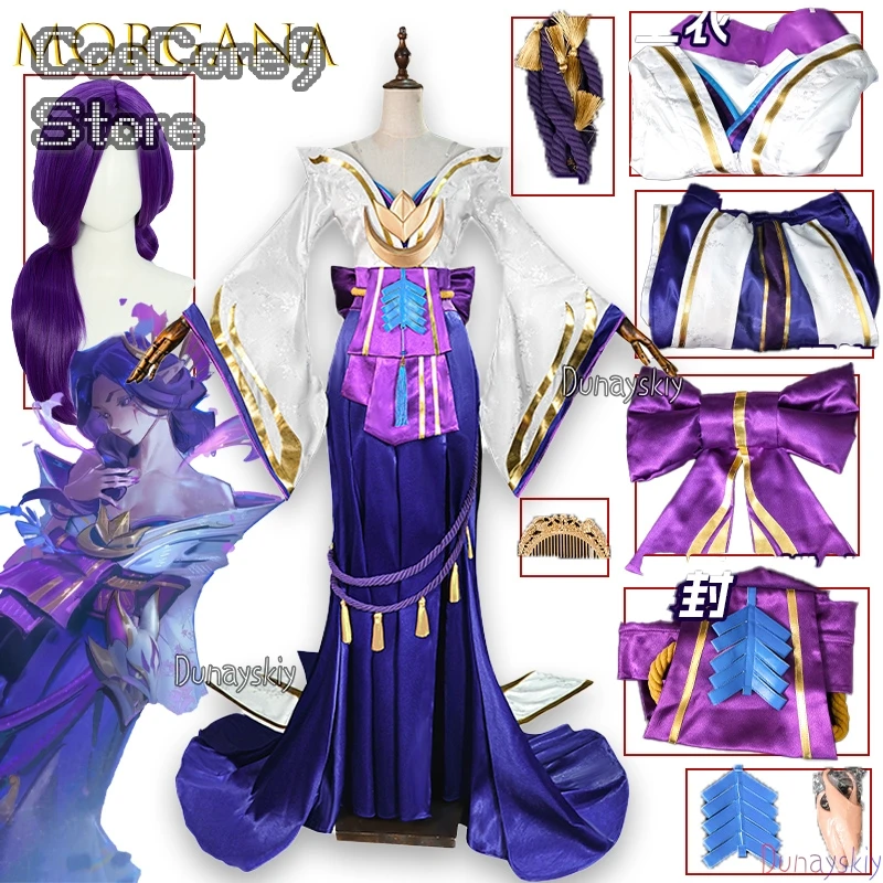 

Spirit Blossom Morgana Cosplay 할로윈 의상 Anime Outfit Full Set Cosplay 할로윈 의상 Women Roleplay Purple Suit Halloween Sexy Party