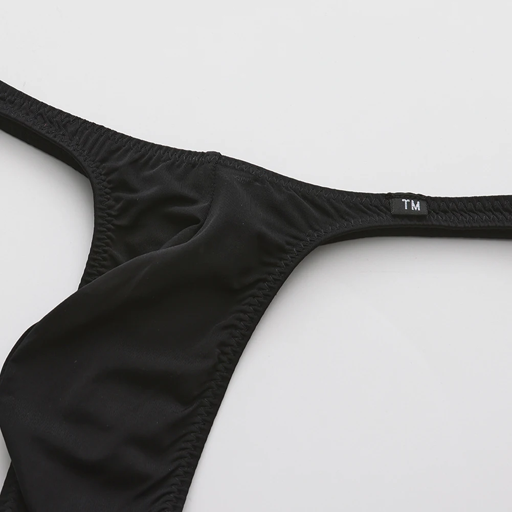 

Men Sexy Silk G-string Low Rise Bikini Gay Bulge Pouch T-back Sexy Accessories Hot Underwear Gay Brief Soft Thong Men's Panties