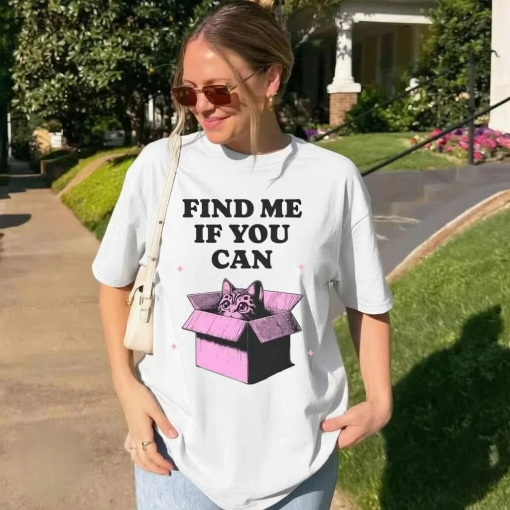 2026 Fashion New Women Crew Neck Short Sleeve T-Shirt, Cute Funny Kitten Cat Graphic Print, Soft Casual Tops for Pet Lovers Spring Summer Daily Basic Top Tee