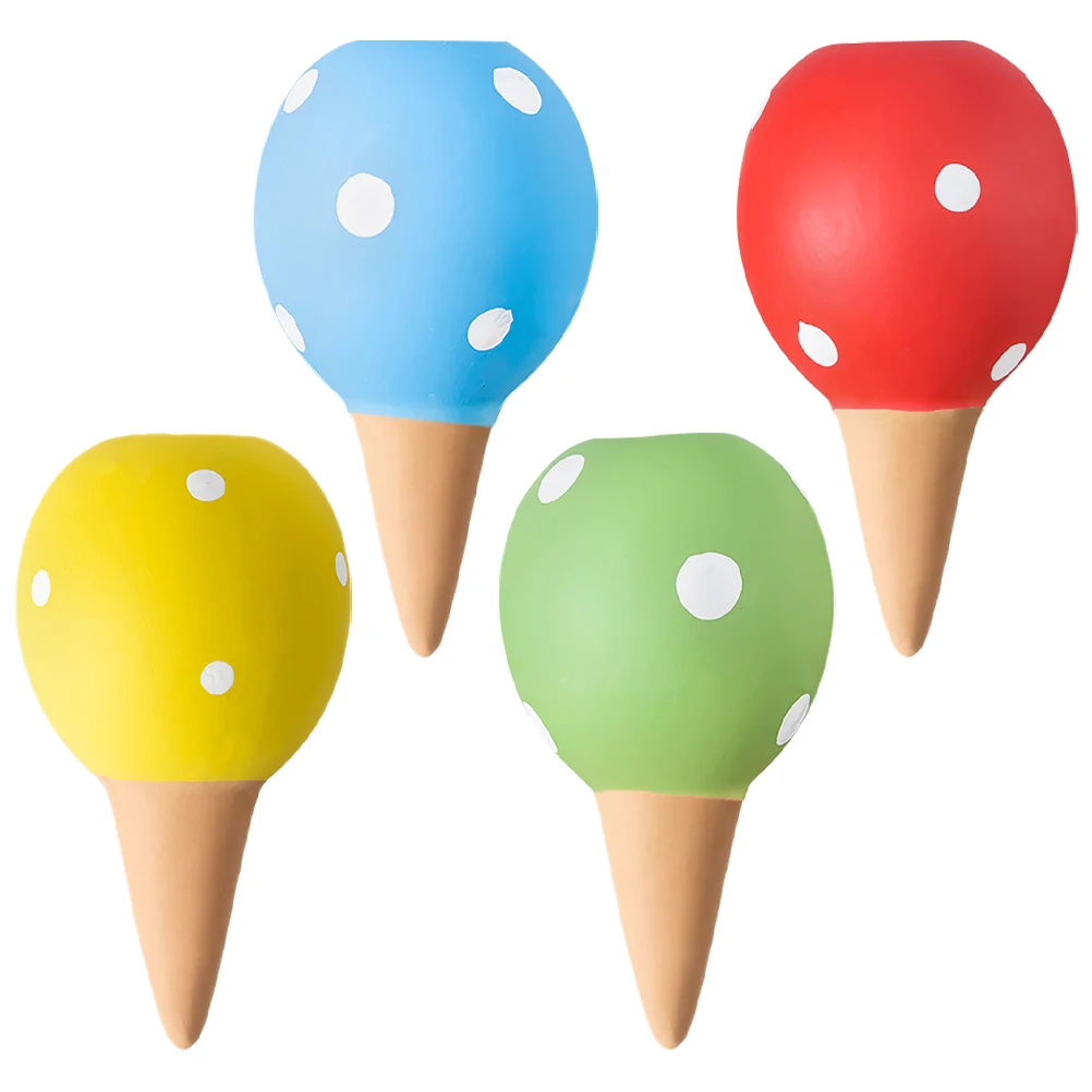 

4pcs Small Ball Water Seepage Device 4 Color Ceramic Plant Watering Spikes Self Watering Globes Terracotta Stakes Lazy Drip
