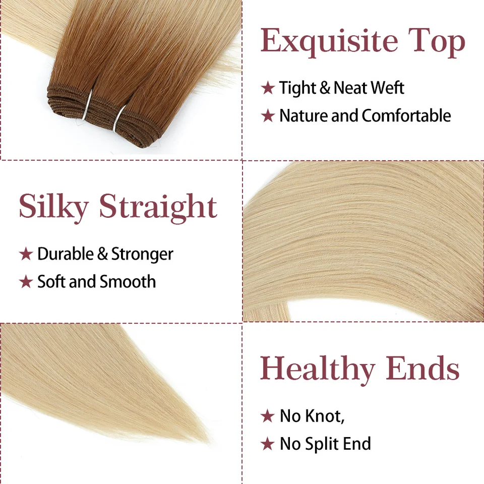 30 pulgadas extensiones de cabello sintético lacio 150 g 200 g/pieza paquetes ombre rubio gris ceniza 27-30-613 suave 3