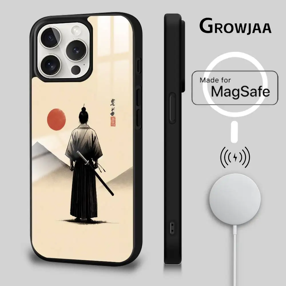 

J-Japanese B-Bushido phone case for iPhone 17 16 15 14 13 12 11 Pro Max Plus Mini Magsafe Magnetic Wireless Mirror Funda
