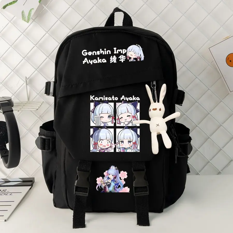 لعبة جينشين إمباكت للفتيات المتوسطة، سعة كبيرة جدًا، المدرسة الابتدائية للأولاد Shenhe Shenli Ayaka Merchandise Double