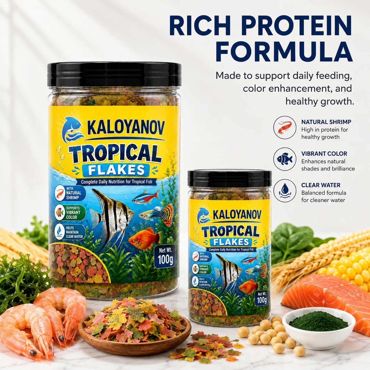 Premium Tropical Fish Food Fla - Tetra Fish In Aquarium recension och pris
