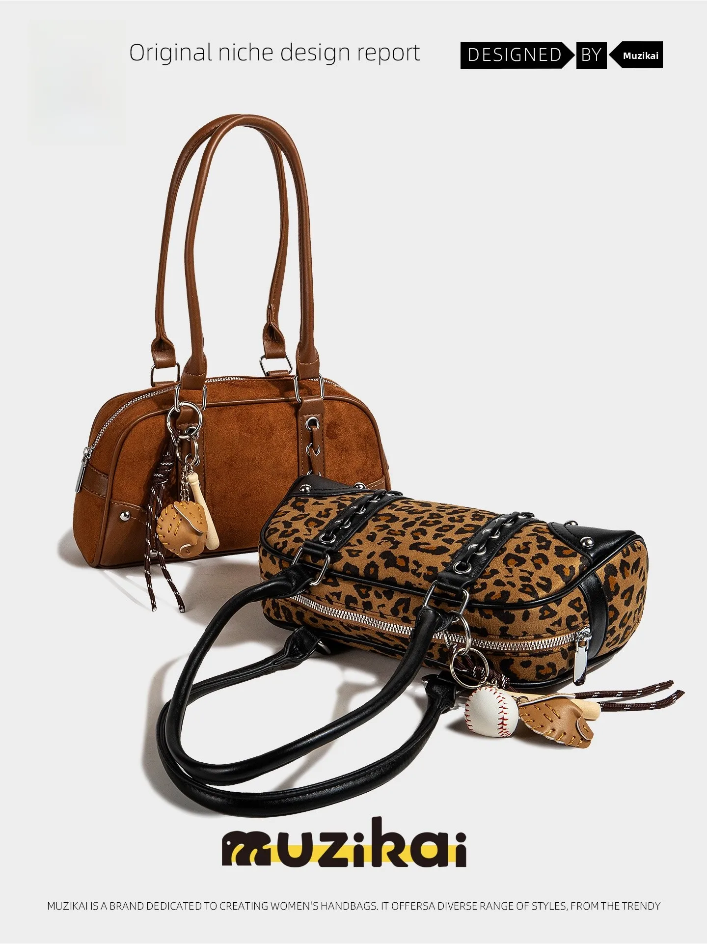 

MuziKai Large Capacity Underarm Bag Women's Fashion Simple Retro Single Shoulder Bowling Bag Commute Style Polyester