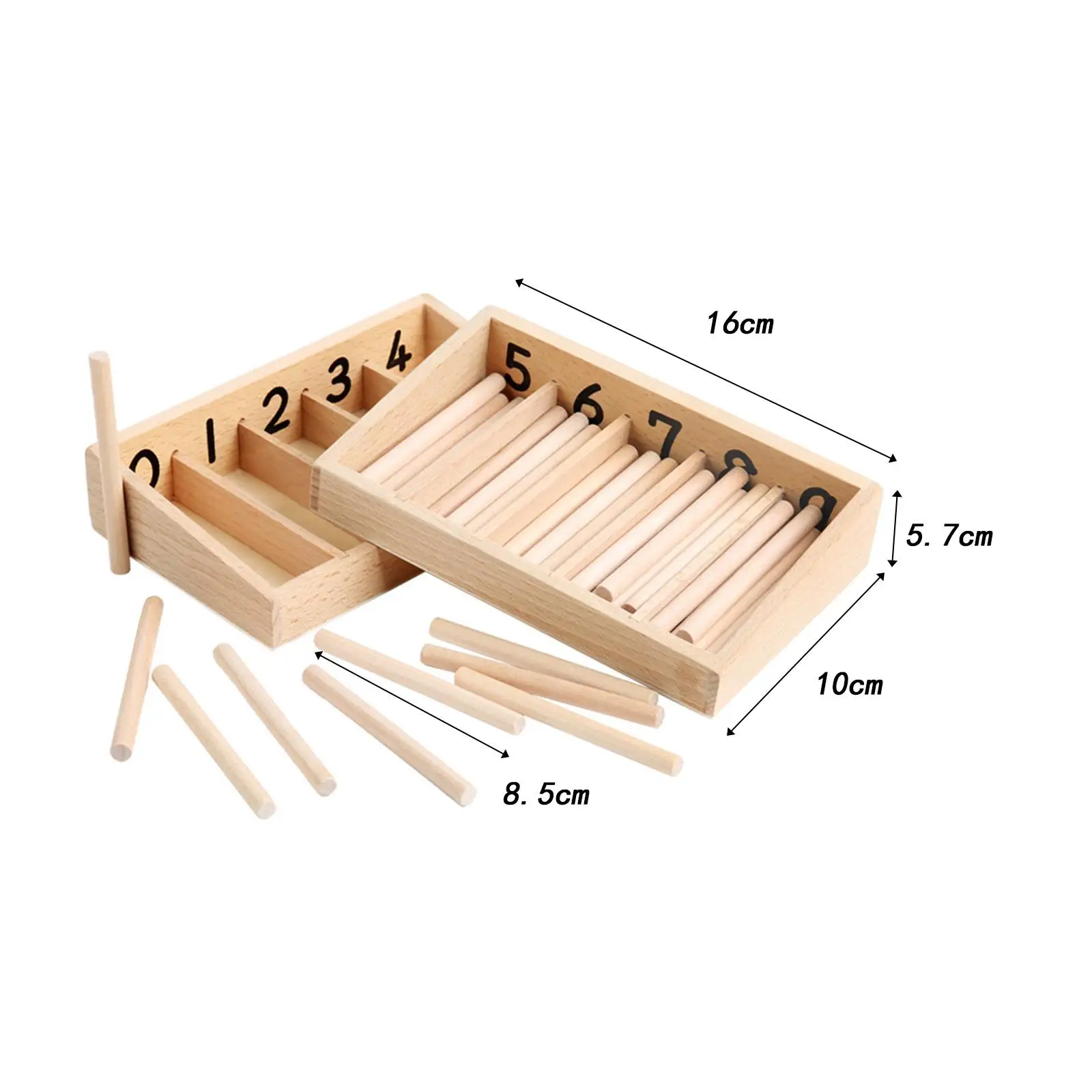 Caja de husillo Montessori, palos clásicos para contar bebés, herramienta preescolar educativa