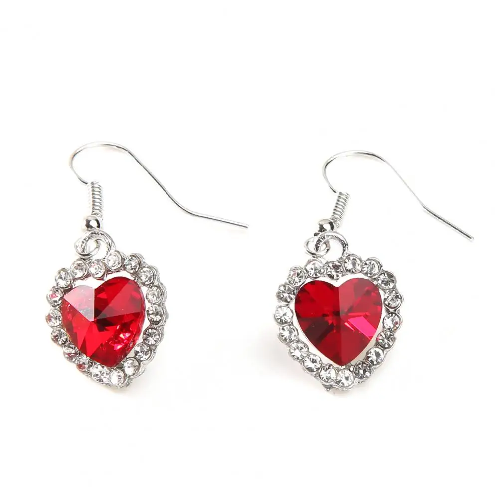 Luxury Women Dangle Earrings Simulated Gemstones Ear Pendant Charming Temperament Jewelry Shiny Piercing Eardrop