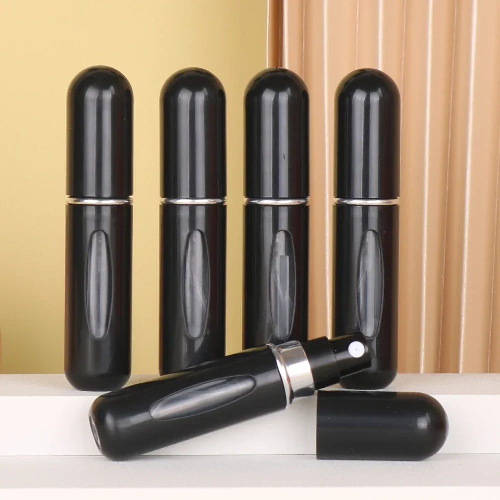 Juego de botellas de perfume de 5ml, material ecológico, botella pulverizadora de perfume, mini contenedor hidratante portátil, 5 uds.