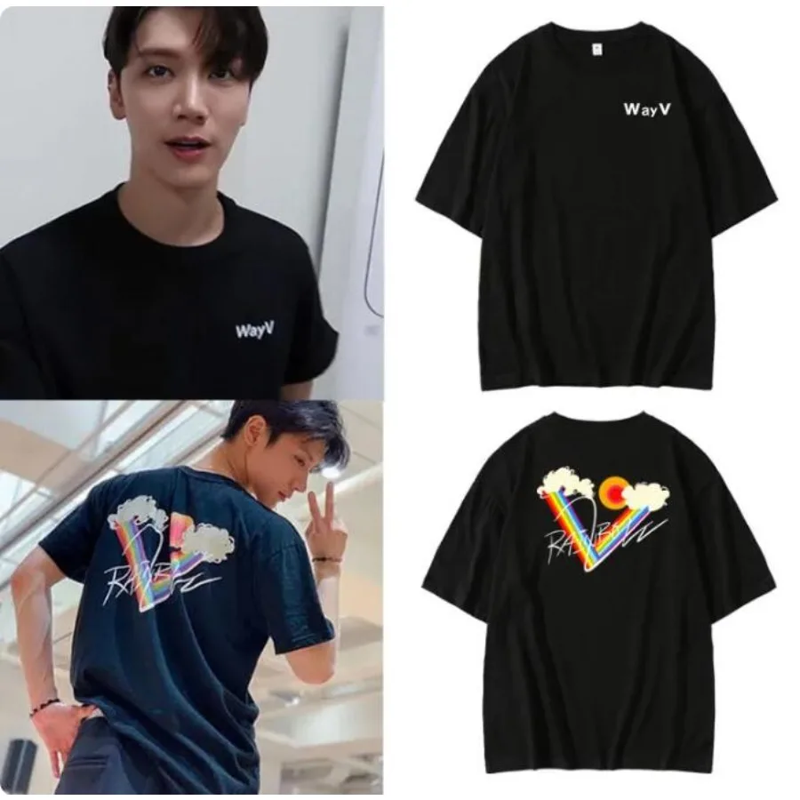 WayV Summer Short Sleeve T Shirt Korean Fashion 100% Cotton Loose Round Collar T-shirt Women/men New Kpop Fans Tee