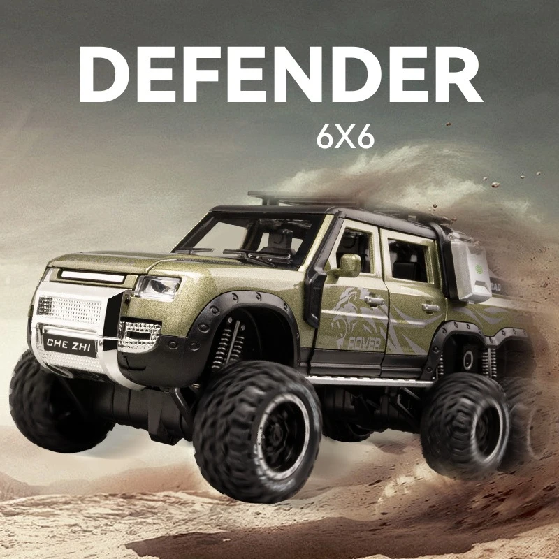 

1:24 Land Rover Defender 6X6, высокая имитация литья под давлением автомобиля, модель автомобиля из металлического сплава, коллекция детских игрушек, подарки C334