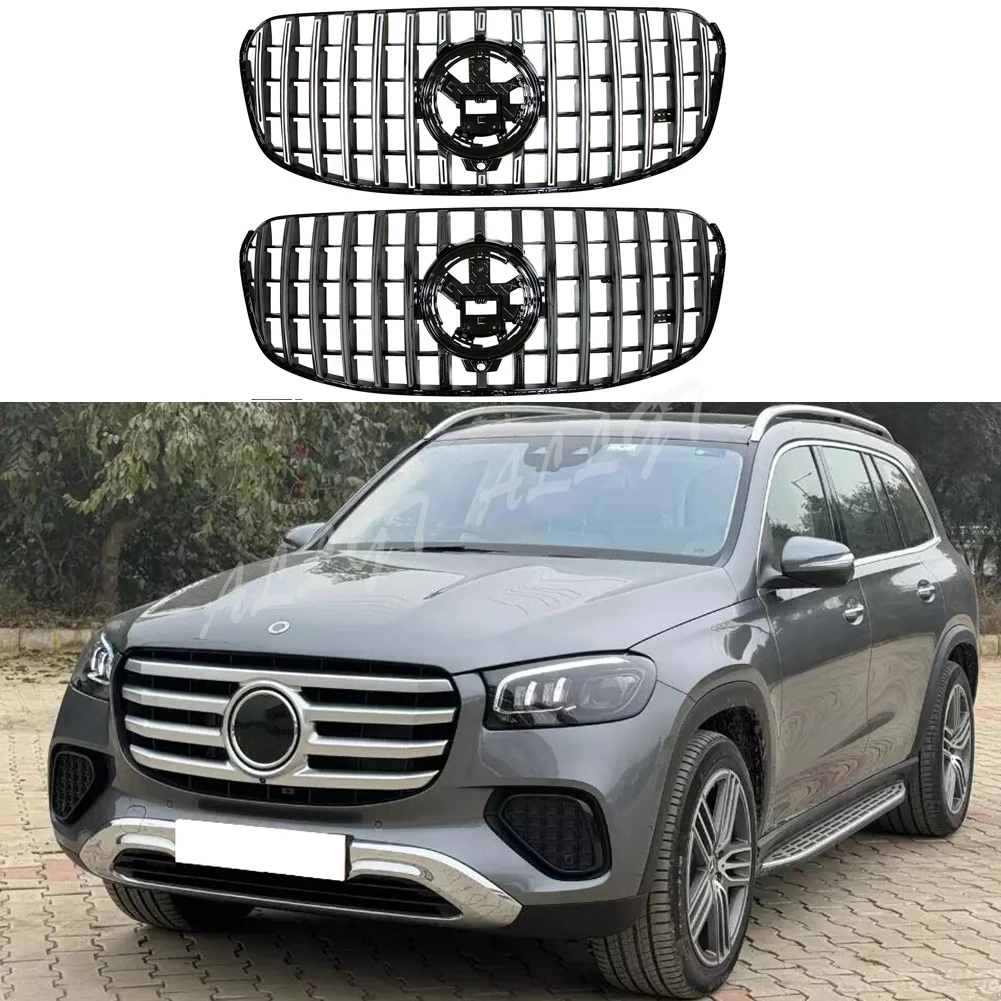 Front Bumper Radiator Grille Upper Billet Racing Facelift Grill Fit For Mercedes-Benz X167 GLS Class GLS580 2024+