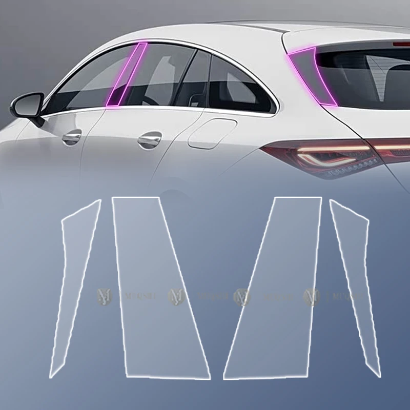 For Benz CLA C117 2019-2023 Car Exterior Body film B C Window pillar Scratch prevention Repair membrane TPU PPF Film Accessories