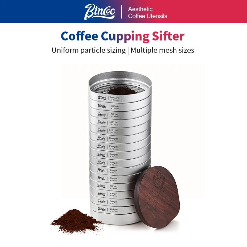 Kit de tamiz de calibración de café Bincoo: tamices profesionales para medir y calentar el tamaño completo del café molido