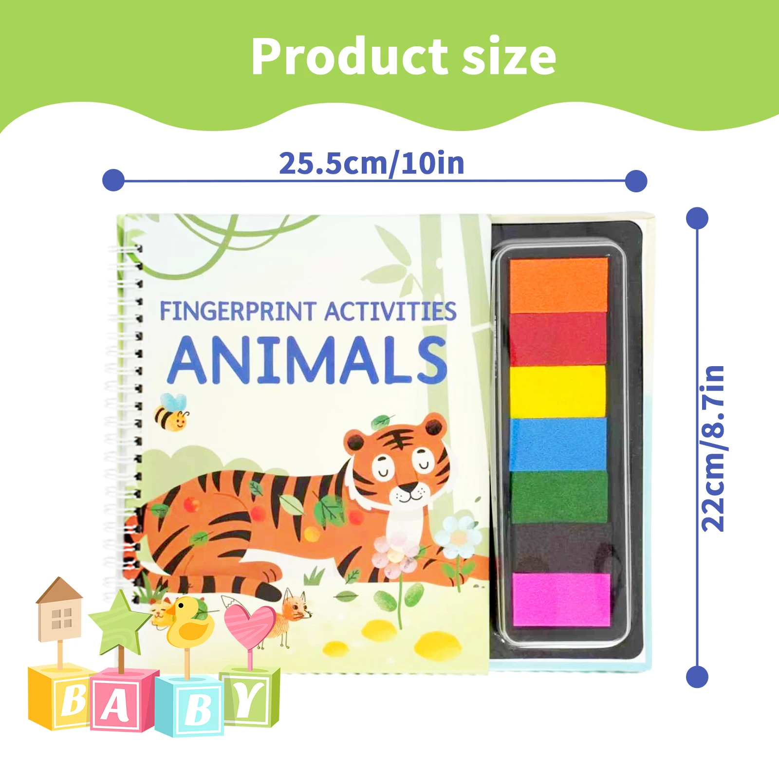 Fingerprint Art Book for Kids – Animals, Plants and Nature Theme Creative Finger Painting Activity