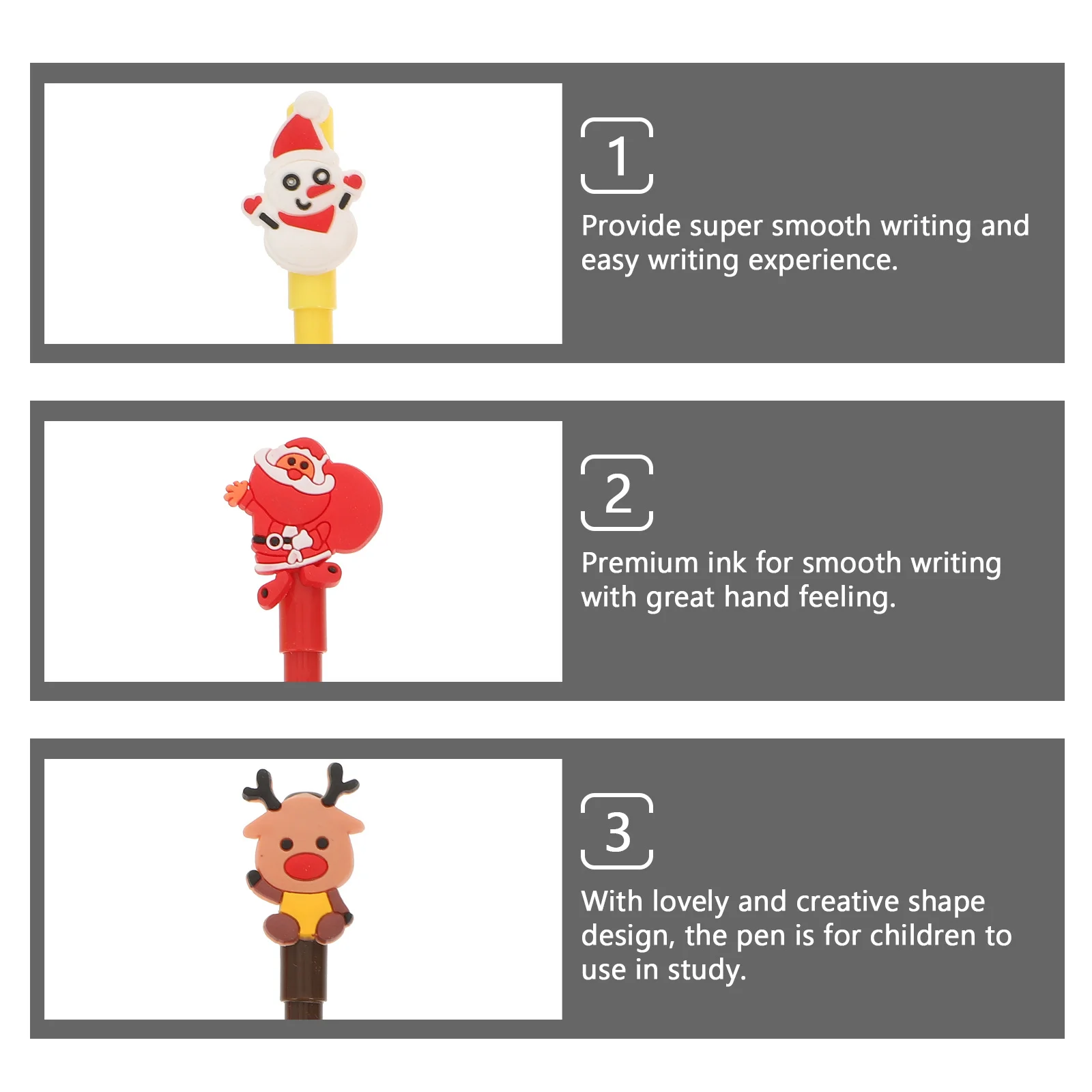 

16pcs Gel Pen Christmas Themed Design For Kids Smooth Writing School Supplies Student Pens Portable Creative Ink Pen Tool