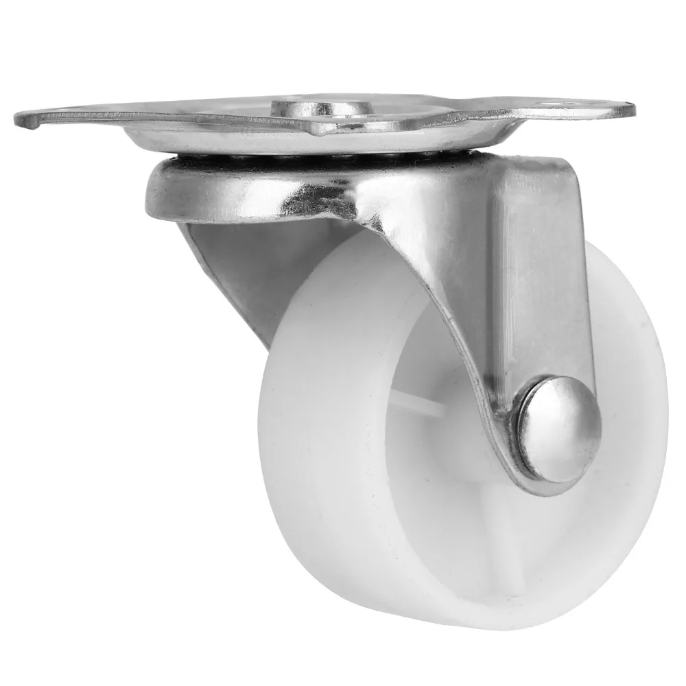 4pcs Silent 360 Degree Rotating Swivel Caster Wheels White Smooth Rolling Furniture Casters Trolley Wheel Set Furniture