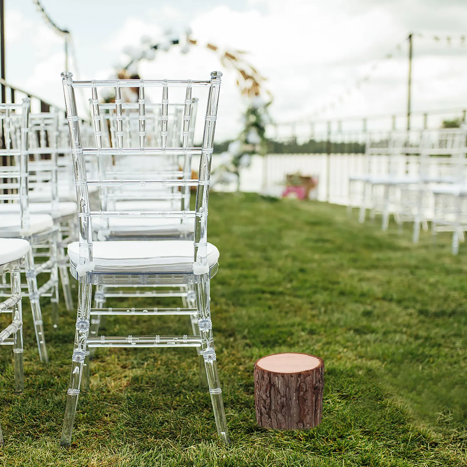 

Wood Pile Decoration Realistic Trees Stump Hollow Wood Rounds Wedding Aisle Marker Home Decor Craft Durable Lightweight