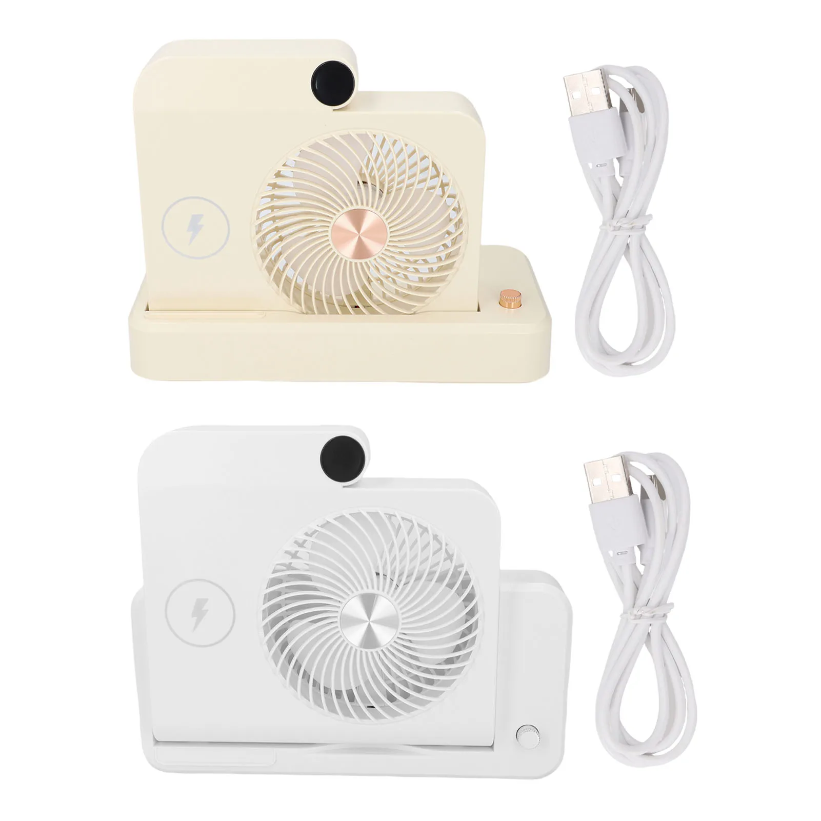 

Table Fan Desk Fan with Wireless Charging Station 100 Gears Adjustable Folding Quiet Small Portable Fan for Mobile Phones