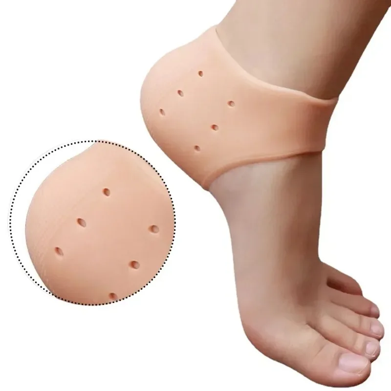 New 2Pcs Silicone Sock Foot Care Moisturizing Gel Heel Thin Socks with Hole Cracked Foot Skin Care Protectors Foot Pedicure