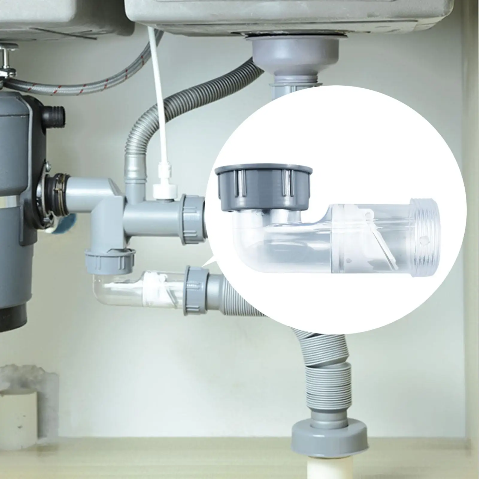 

Sink Drain Pipe Dishwasher Replacements Clear Sturdy Portable PVC Tube Connector Lightweight Multiuse Wash Basin Drainage Tube