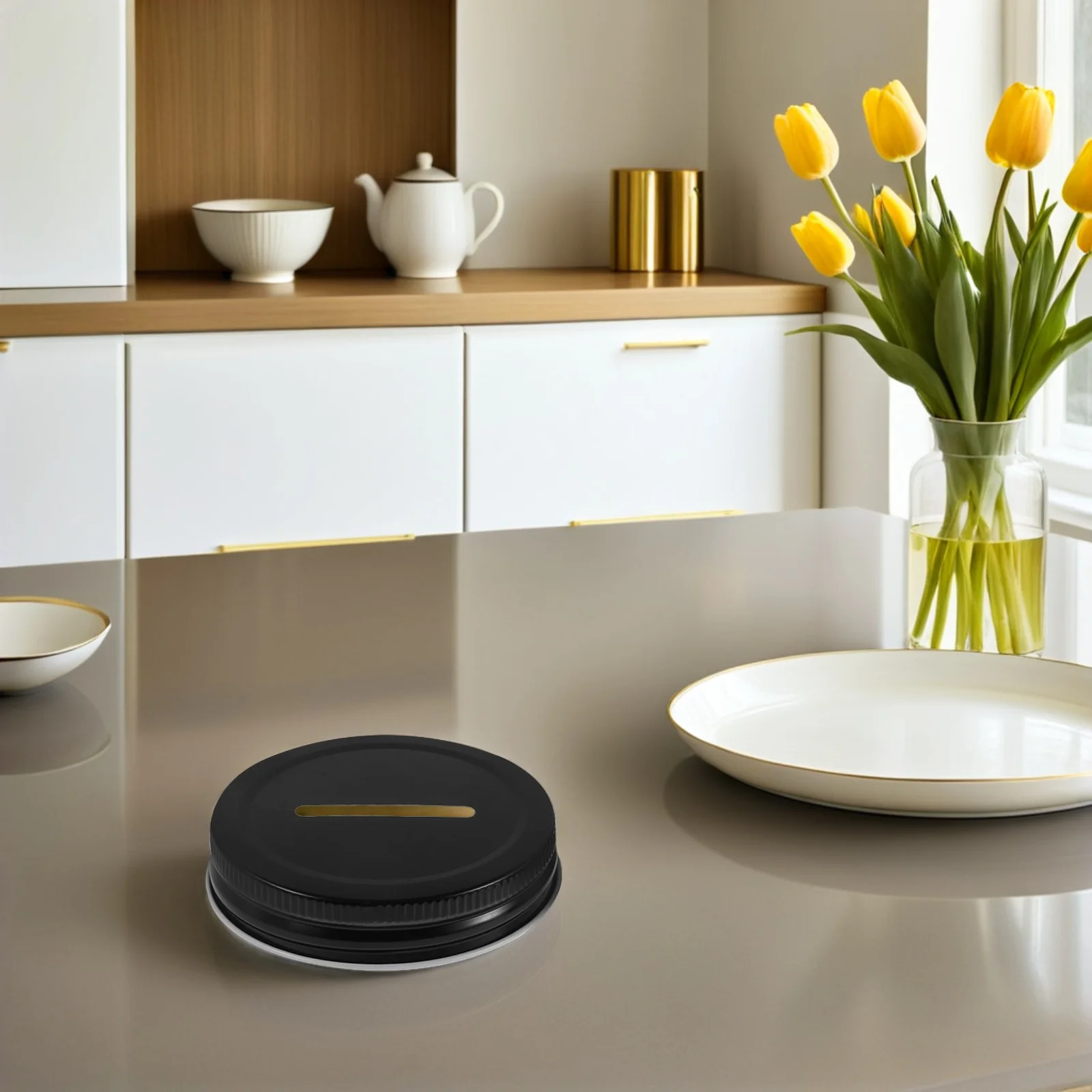 

24Pcs Coin Bank Lids 70Mm Regular Mouth Mason Jar Slot Covers Easy Install Savings Jar Metal Piggy Bank Lid Insert