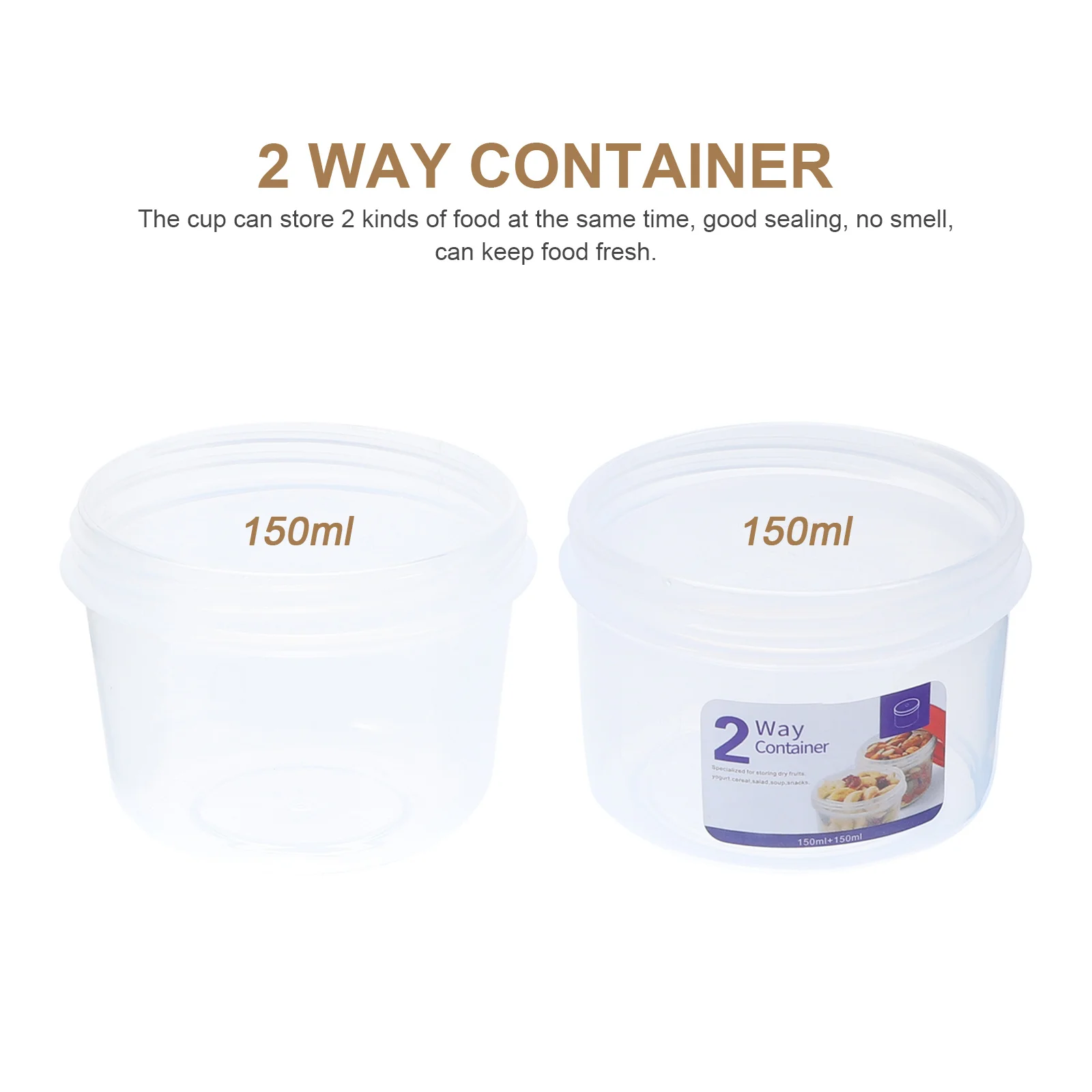 

Double Layer Food Container with Lanyard Portable Breakfast Cup for Fresh Cereal and Fruit Storage Reusable Sealed Crisper Keep