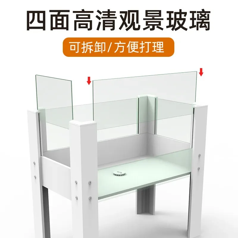 Turtle tank large floor-to-ceiling ecological landscaping glass feeding box for household ornamental turtle raising special