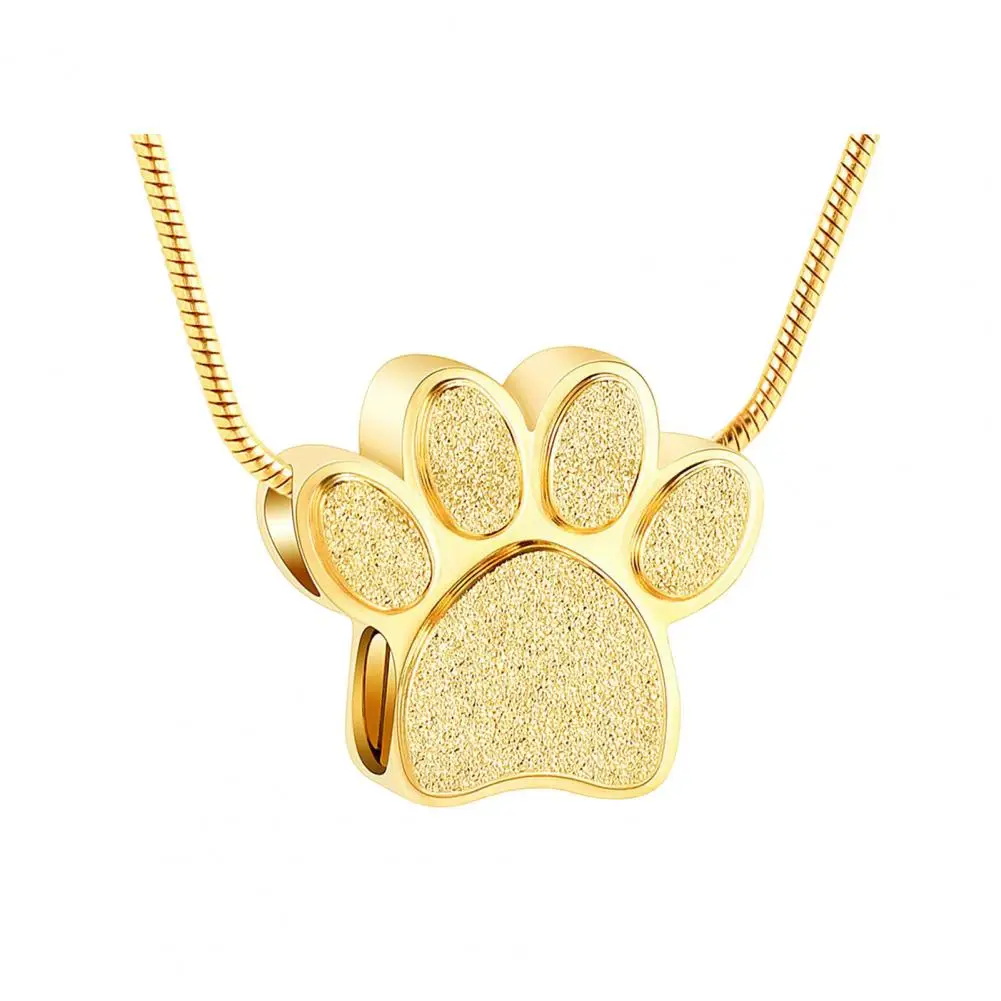 Pet Urn Necklace for Ash Paw Print Cremation Keepsake Mini Urn Pendant Memorial Ash Jewelry for Cat Dog Ash Hair Nails