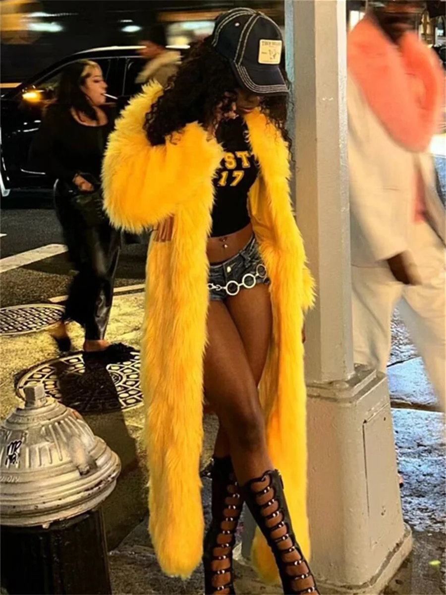 

Sisterlinda Women Warm Furs Luxury Coat Winter Hipster Irregular Hem Full Sleeve Wild Coquette Streetwear Fashion Basic Outwear