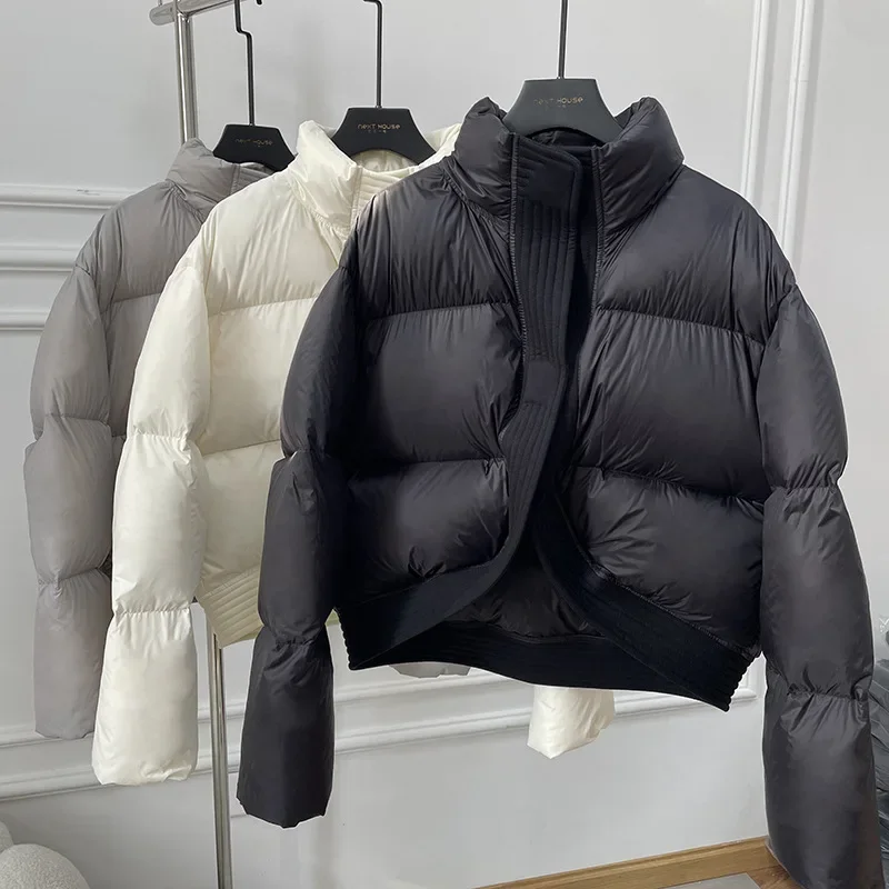 2023 Winter Daunen Baumwoll jacke Frauen Parka Puffer Jacke Langarm Mantel mit hoher Taille y2k verdickt warmen Mantel Frauen kleider